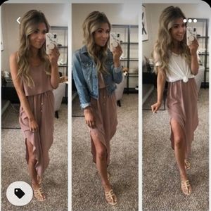 Blush Drawstring Split Leg Sz XL